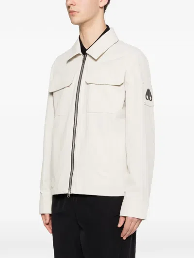 Moose Knuckles Flap-pocket Zip Jacket In White