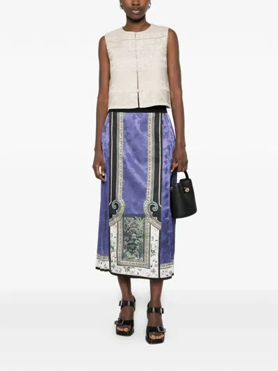 Hui Milano Patterned Buttoned Waistcoat In White