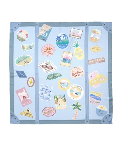 Echo New York Travel Stickers 35" Silk Square Scarf
