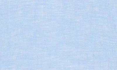 Nordstrom Solid Short Sleeve Linen Button-up Shirt In Blue