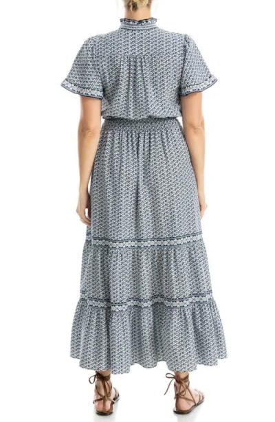 Max Studio Flutter Sleeve Maxi Dress In Gray