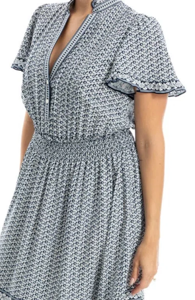 Max Studio Flutter Sleeve Maxi Dress In Gray