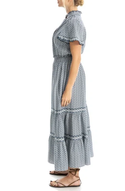 Max Studio Flutter Sleeve Maxi Dress In Gray