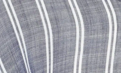 Rain And Rose Stripe Drawstring Top In Blue