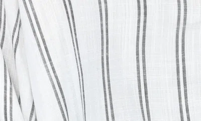 Rain And Rose Stripe Drawstring Top In White