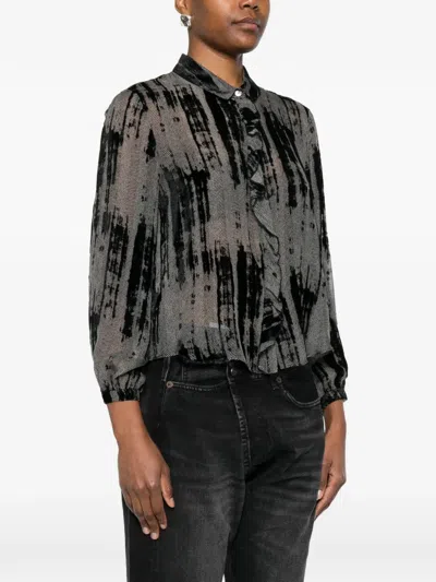 R13 Ruffled Shirt In Multi