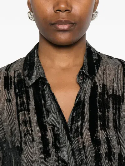 R13 Ruffled Shirt In Multi