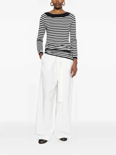 Max Mara Striped Sweater In Blue