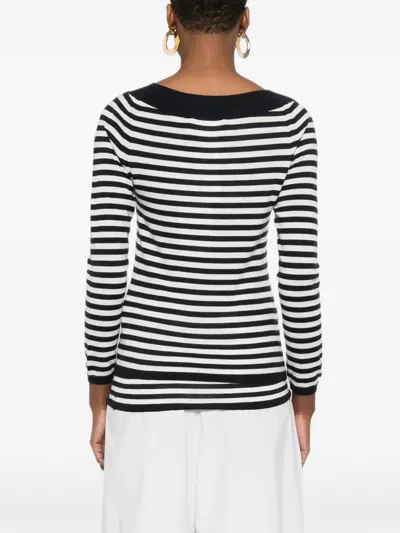 Max Mara Striped Sweater In Blue