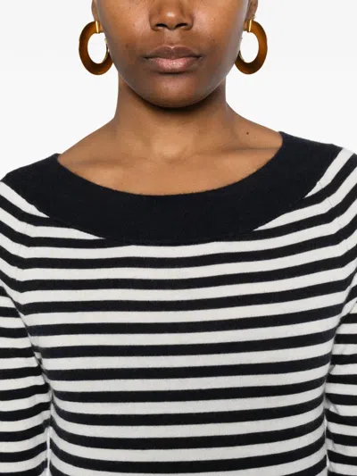 Max Mara Striped Sweater In Blue