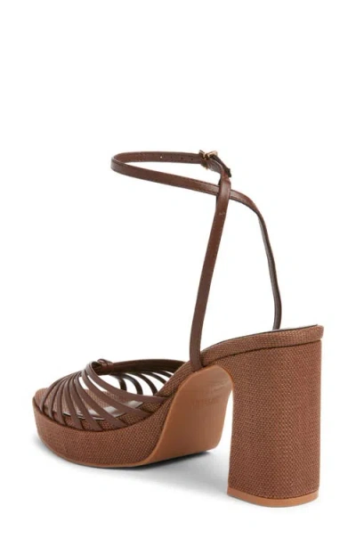Open Edit Emily Ankle Strap Platform Sandal In Brown