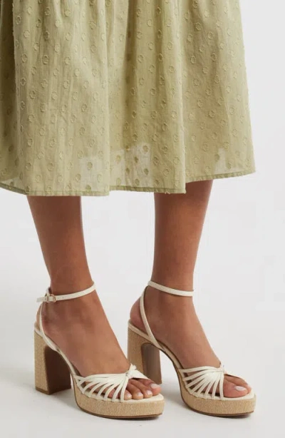 Open Edit Emily Ankle Strap Platform Sandal In White