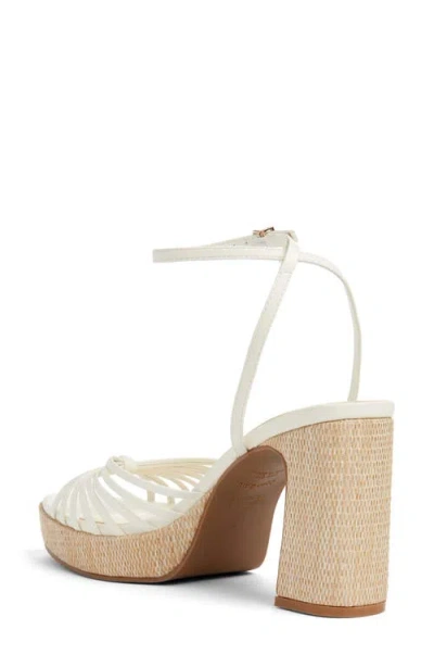Open Edit Emily Ankle Strap Platform Sandal In White