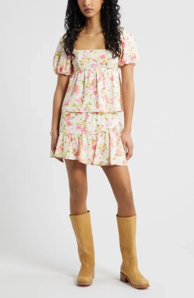 Bp. Chiffon Miniskirt In Multi
