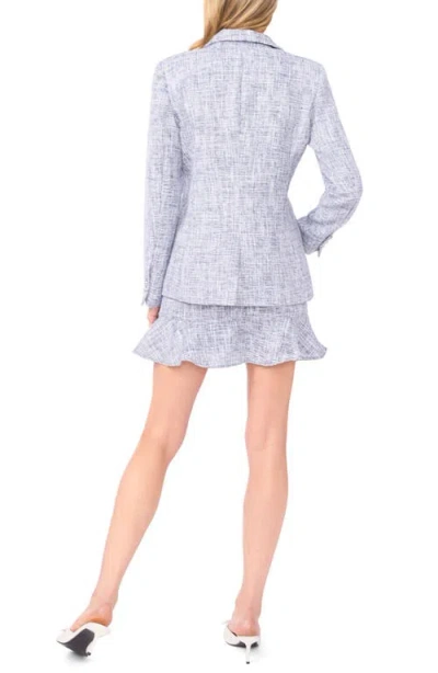 Cece Tweed Double Breasted Blazer In Blue