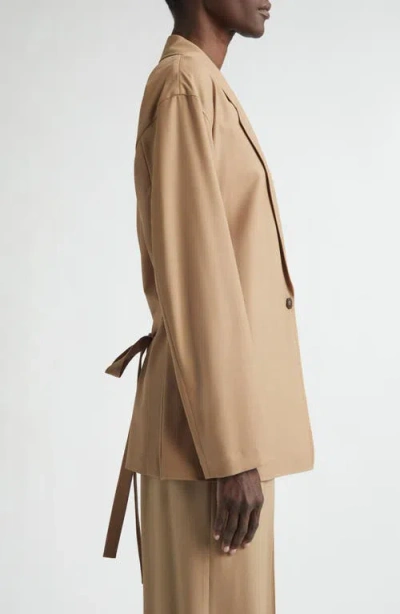 Lafayette 148 New York Tropical Wool Blend Tie Back Jacket In Brown