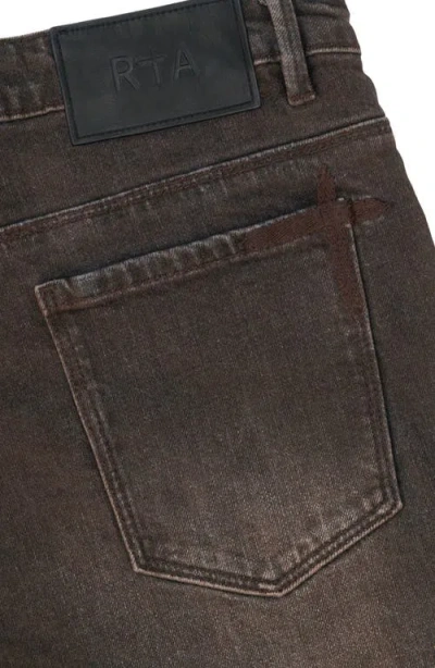 Rta Bryant Cross-patch Skinny Jeans In Brown