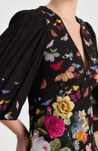 Alice And Olivia Irene Mini Dress Solar Strength Black In Multi