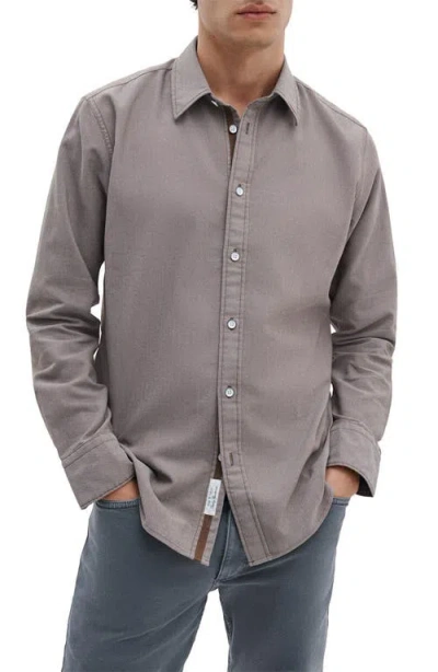 Rag & Bone Tomlin Stretch Dobby Button Front Shirt In Gray