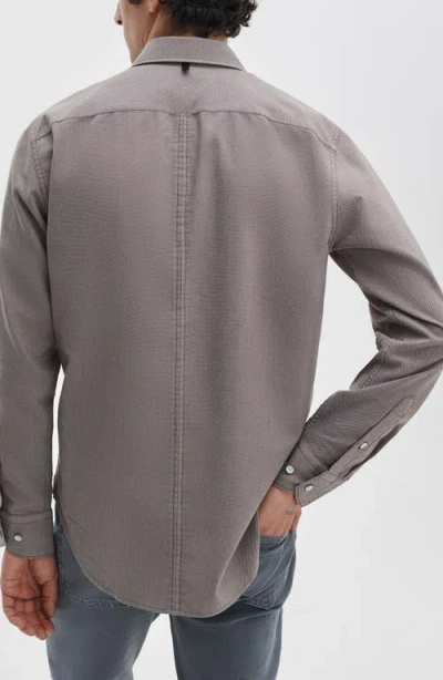 Rag & Bone Tomlin Stretch Dobby Button Front Shirt In Gray