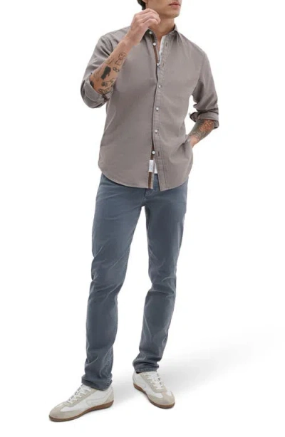 Rag & Bone Tomlin Stretch Dobby Button Front Shirt In Gray
