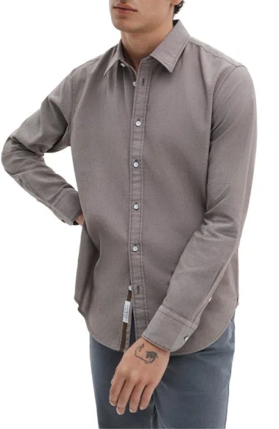 Rag & Bone Tomlin Stretch Dobby Button Front Shirt In Gray