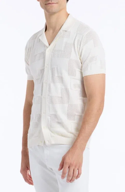 Robert Graham Drayford Short Sleeve Sweater In White
