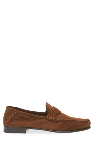 Tom Ford Ripley Loafers Penny Strap Round Toe Suede In Brown