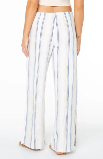 Roxy Beach Breeze Ii Stripe Cotton Blend Drawstring Pants In White