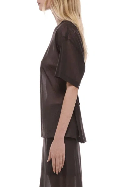 Helmut Lang Sheer Relax Airy Tee Bistre In Brown