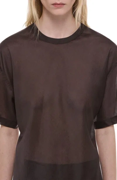 Helmut Lang Sheer Relax Airy Tee Bistre In Brown