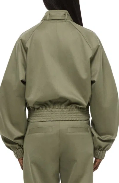 Helmut Lang Cotton Twill Bomber Jacket In Green