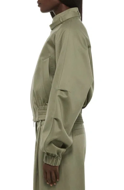 Helmut Lang Cotton Twill Bomber Jacket In Green