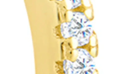 Sterling Forever Sterling Silver Thin Bezel Statement Hoops In Gold