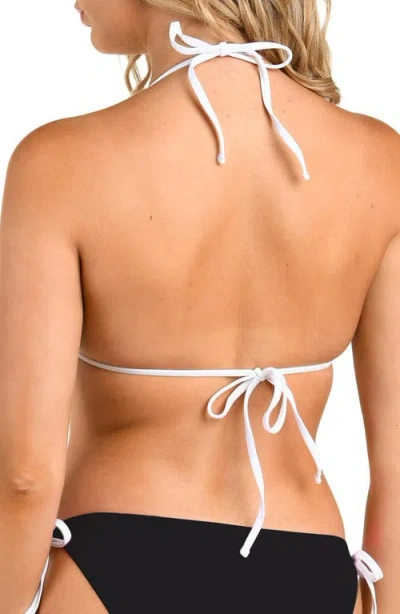 Citrus Solid Triangle Bikini Top In Black