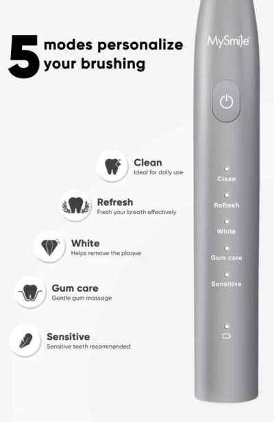 Mysmile Dy156 Essential Electric Toothbrush With 5 Modes In Gray