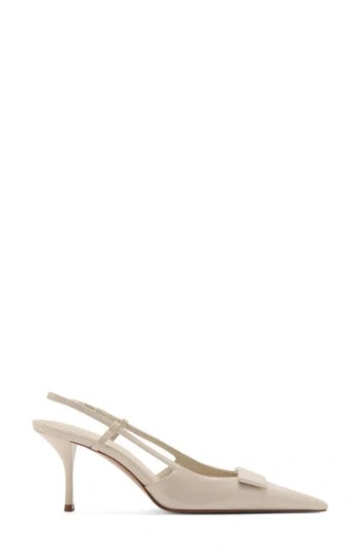 Mango Pointed Toe Ankle Strap Pump In Neutral