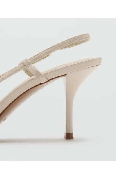 Mango Pointed Toe Ankle Strap Pump In Neutral