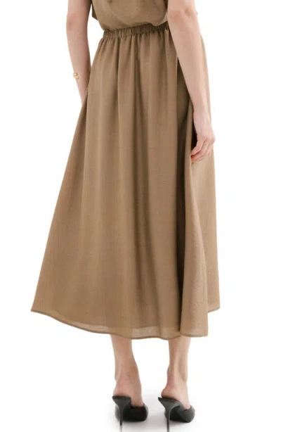 Mango Gathered A-line Midi Skirt In Multi