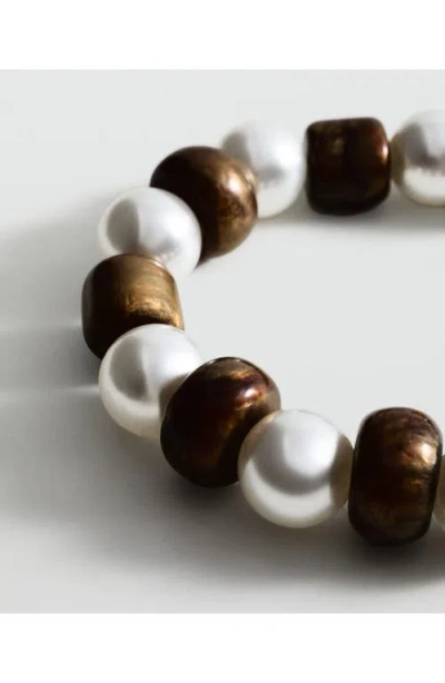 Mango Beaded Statement Necklace In Brown