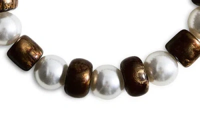 Mango Beaded Statement Necklace In Brown