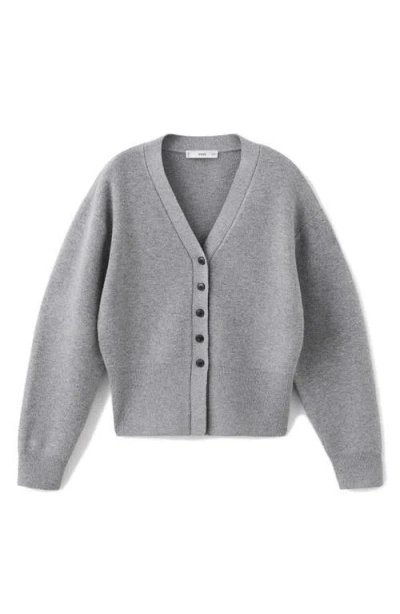 Mango Button-up Cardigan In Gray