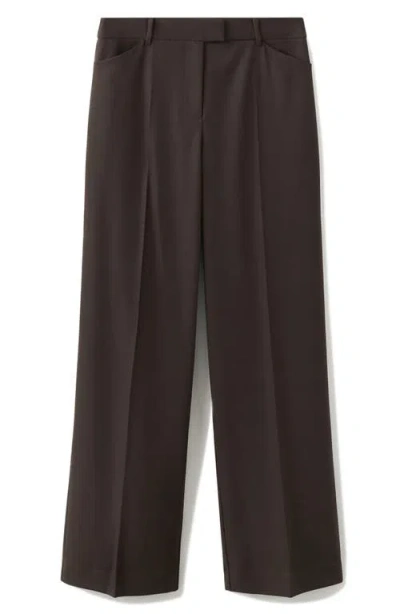 Mango Wide Leg Pants In Brown