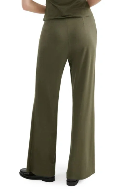 Mango Pull-on Straight Leg Pants In Green