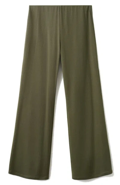 Mango Pull-on Straight Leg Pants In Green