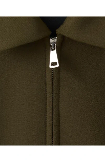 Mango Front Zip Bomber Jacket In Green