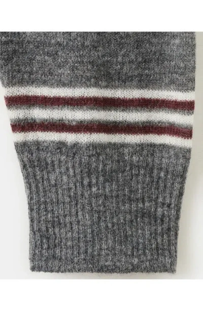 Mango Stripe Crop Sweater In Gray