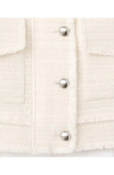 Mango Tweed Jacket In Neutral