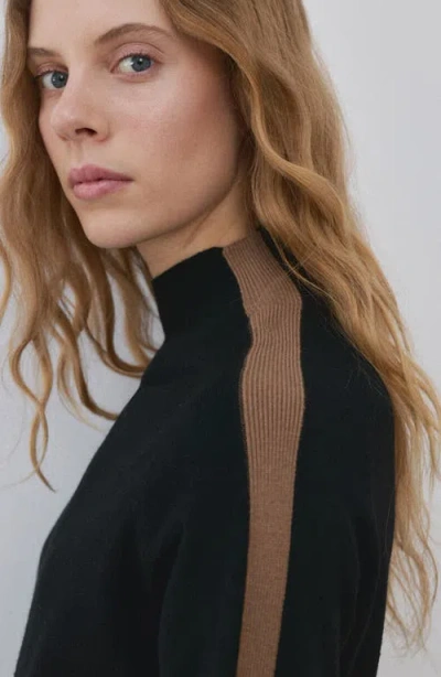 Mango Mock Neck Sweater In Black