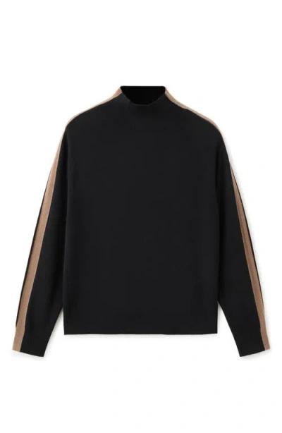 Mango Mock Neck Sweater In Black